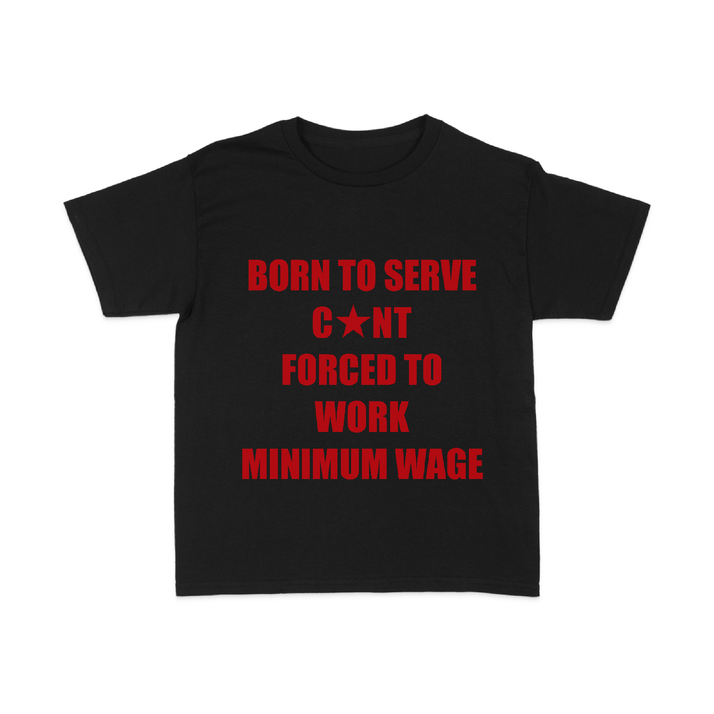 ‘Born to Serve’ black & red baby tee