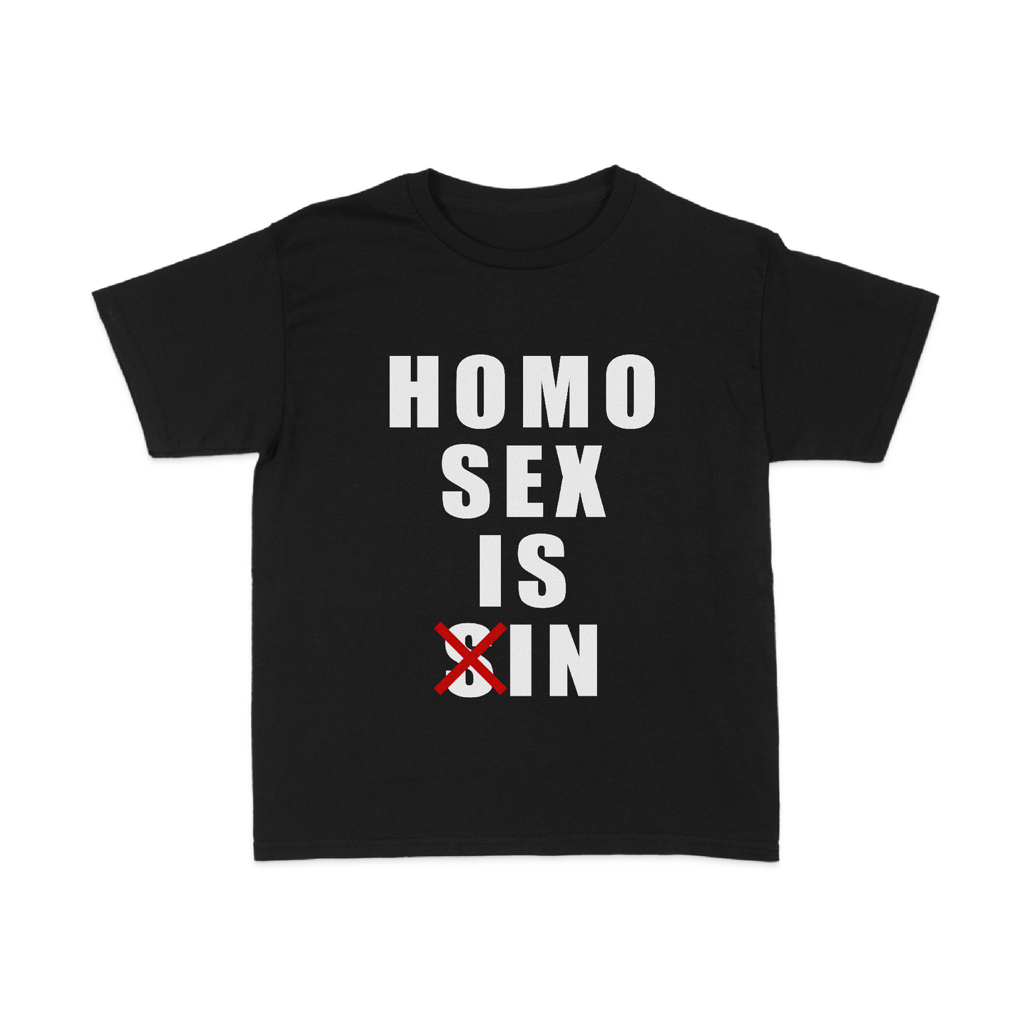 'HOMO IS IN' baby tee