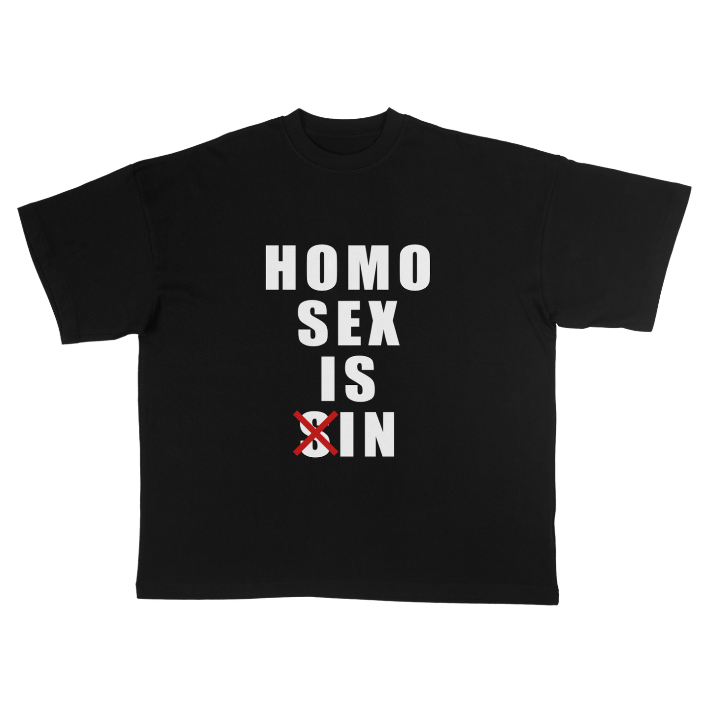 'HOMO IS IN' adult tee