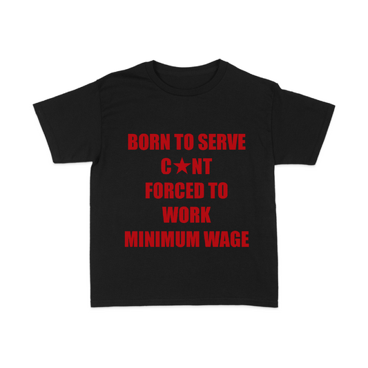 ‘Born to Serve’ black & red baby tee