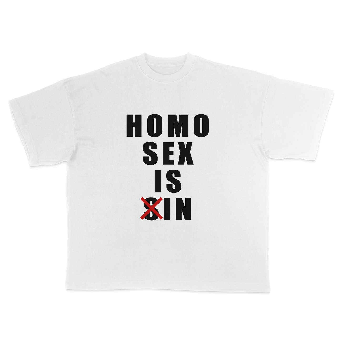 'HOMO IS IN' adult tee